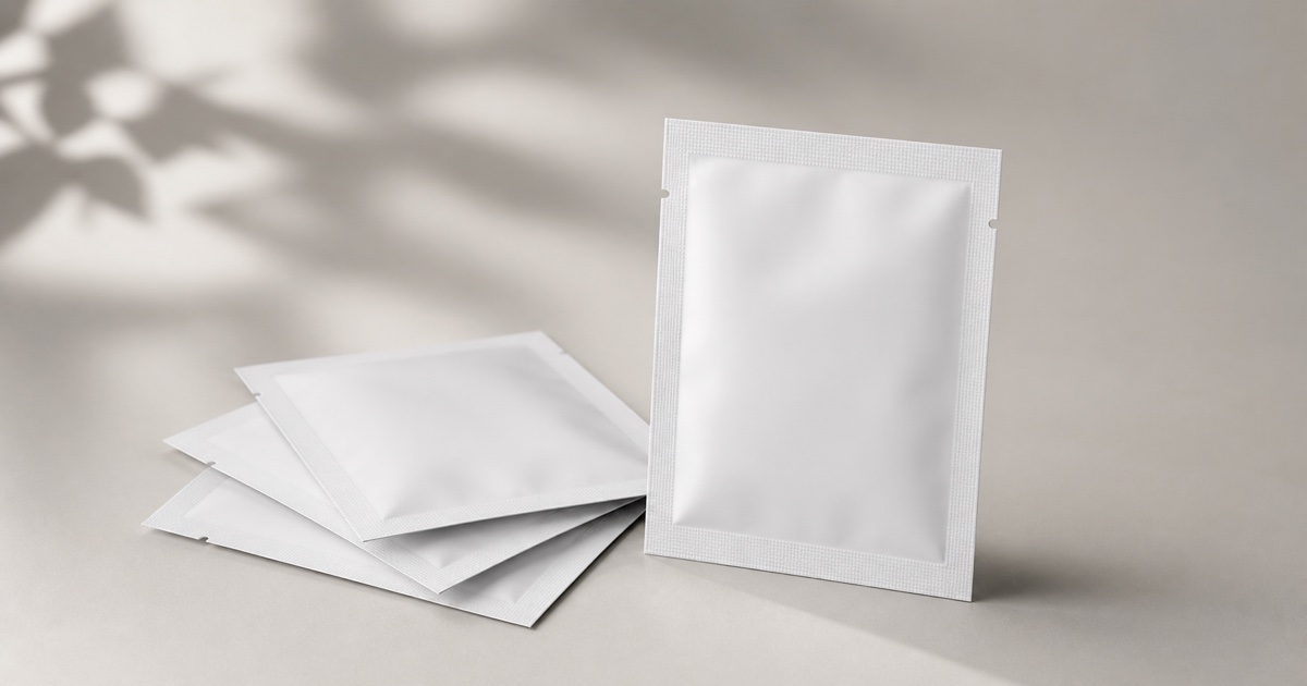 Luxury matte cosmetic sample sachet packaging for skincare serum