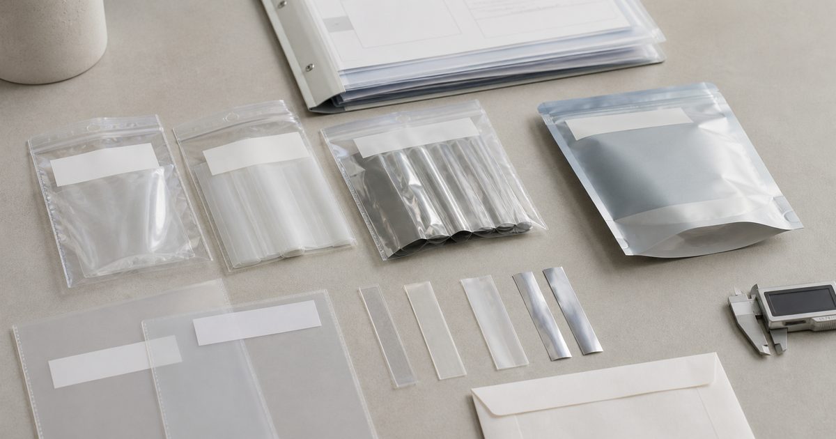 Flexible packaging material declaration folder, film specimens and sample-submission materials prepared for third-party testing