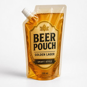 Printed beer spout pouch with screw cap and 150 ml generic label for packaging gallery