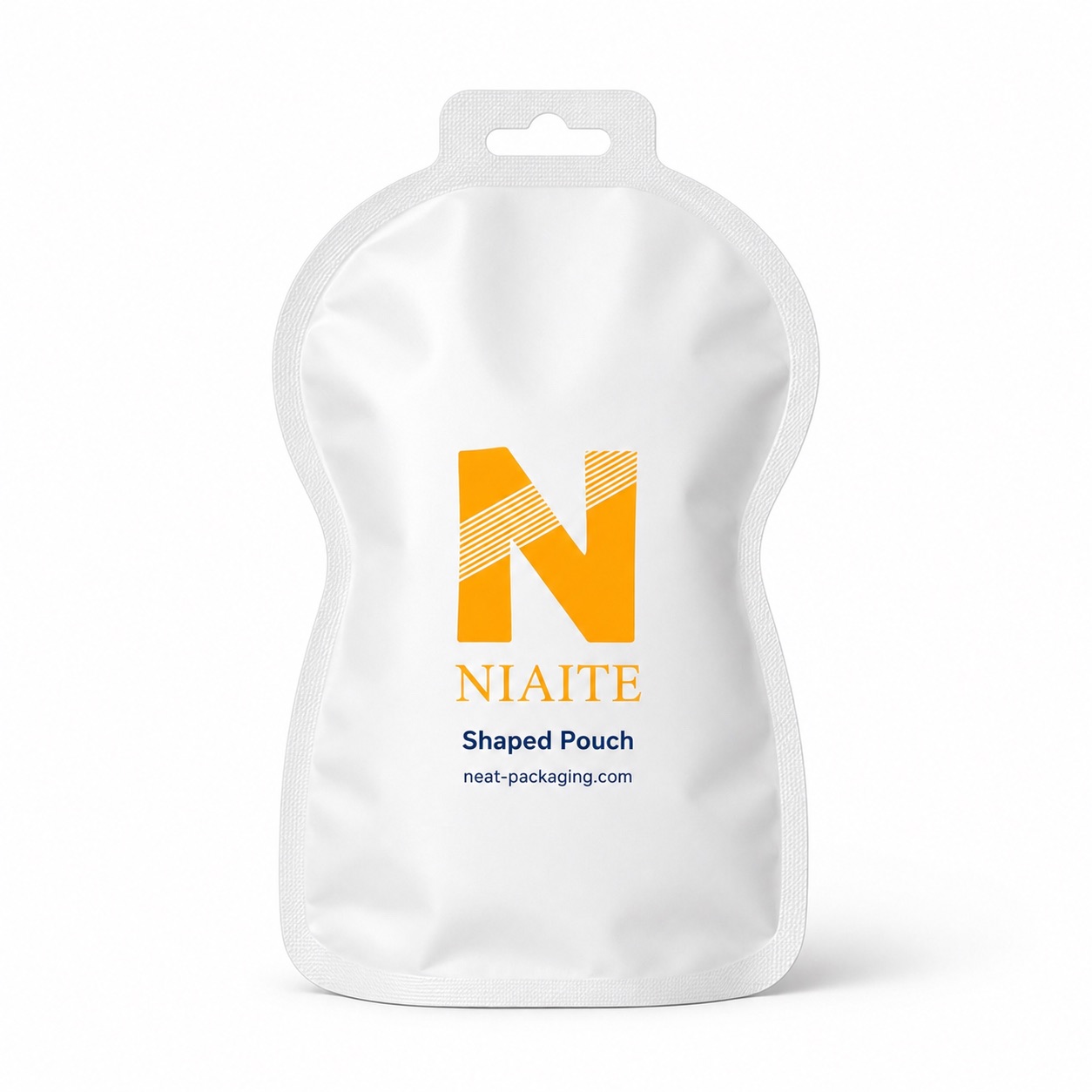 NIAITE shaped pouch related packaging card with die-cut sample pouch