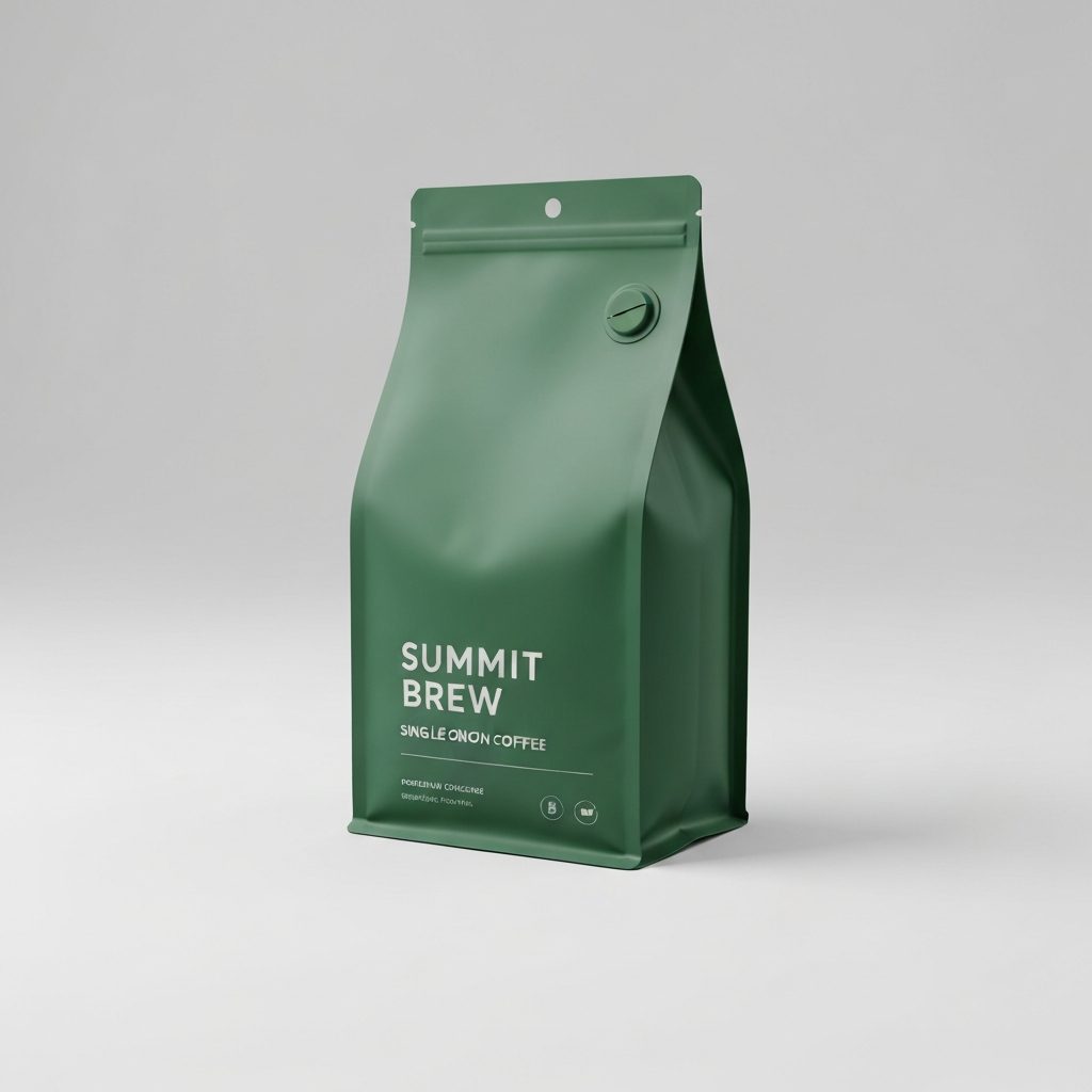 Kraft coffee bag with tin-tie closure option