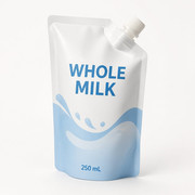 Liquid whole milk spout pouch reference for heat process and cold-chain planning