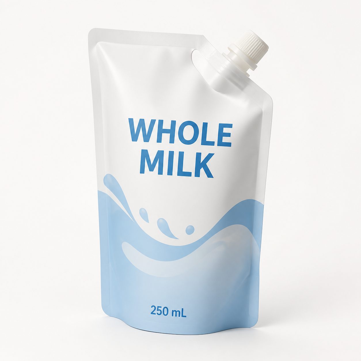 Liquid whole milk spout pouch reference for dairy and yogurt packaging review