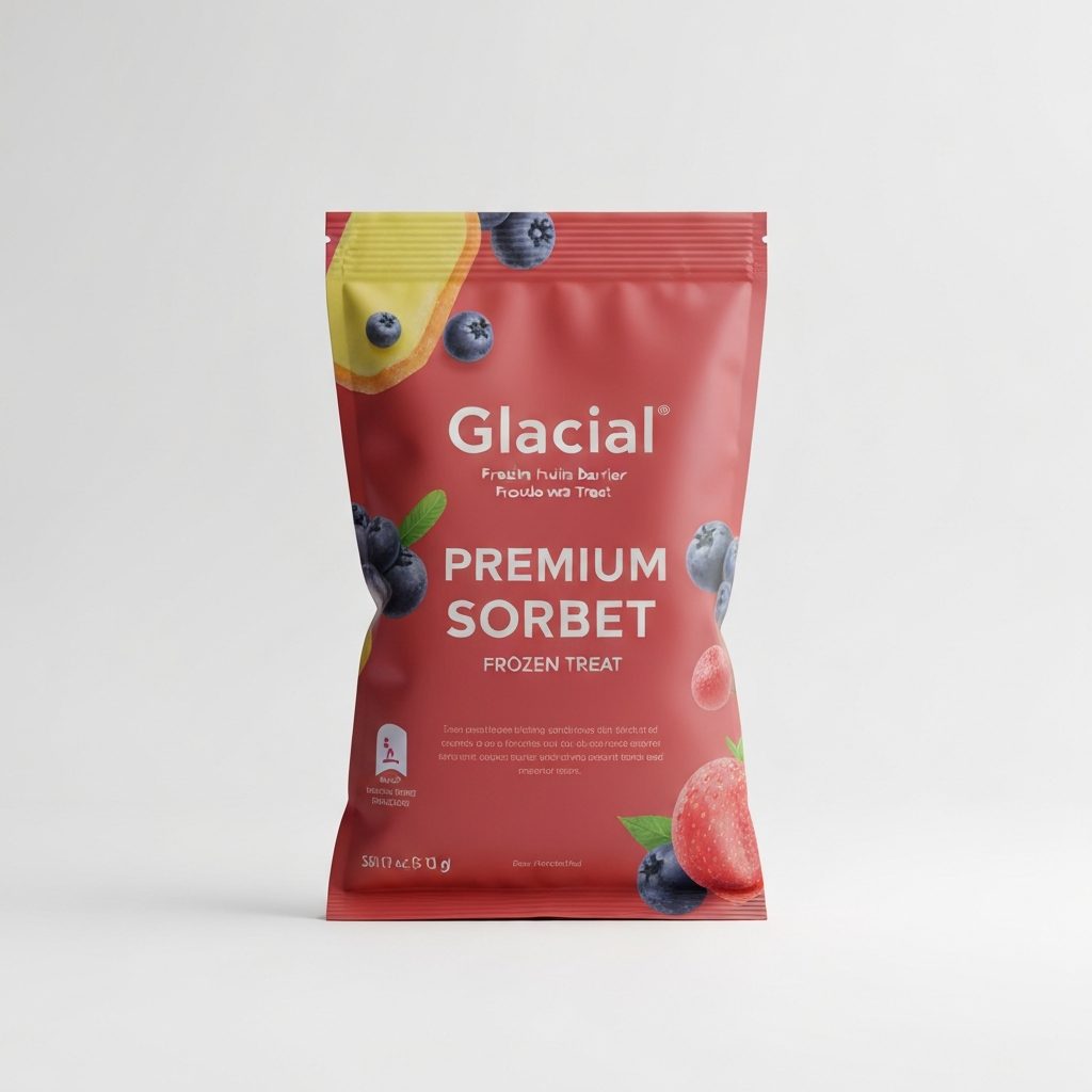 Printed ice cream packaging reference for freezer artwork review