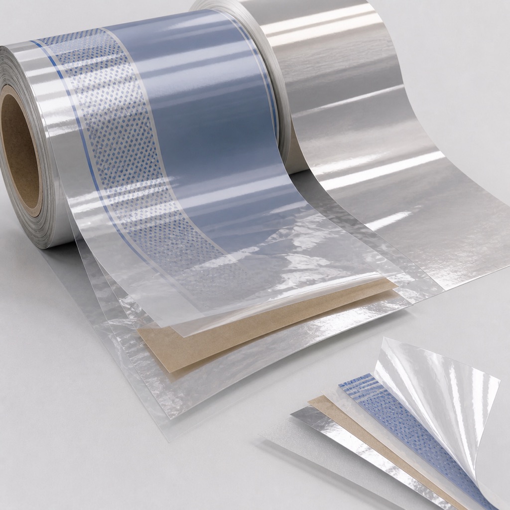 Flexible packaging film rolls with peeled laminate layers for adhesive and bond strength review
