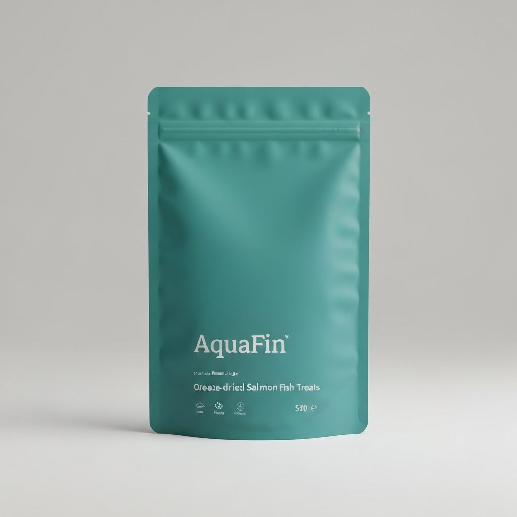 Printed pet food pouch reference for label panel and shelf display review