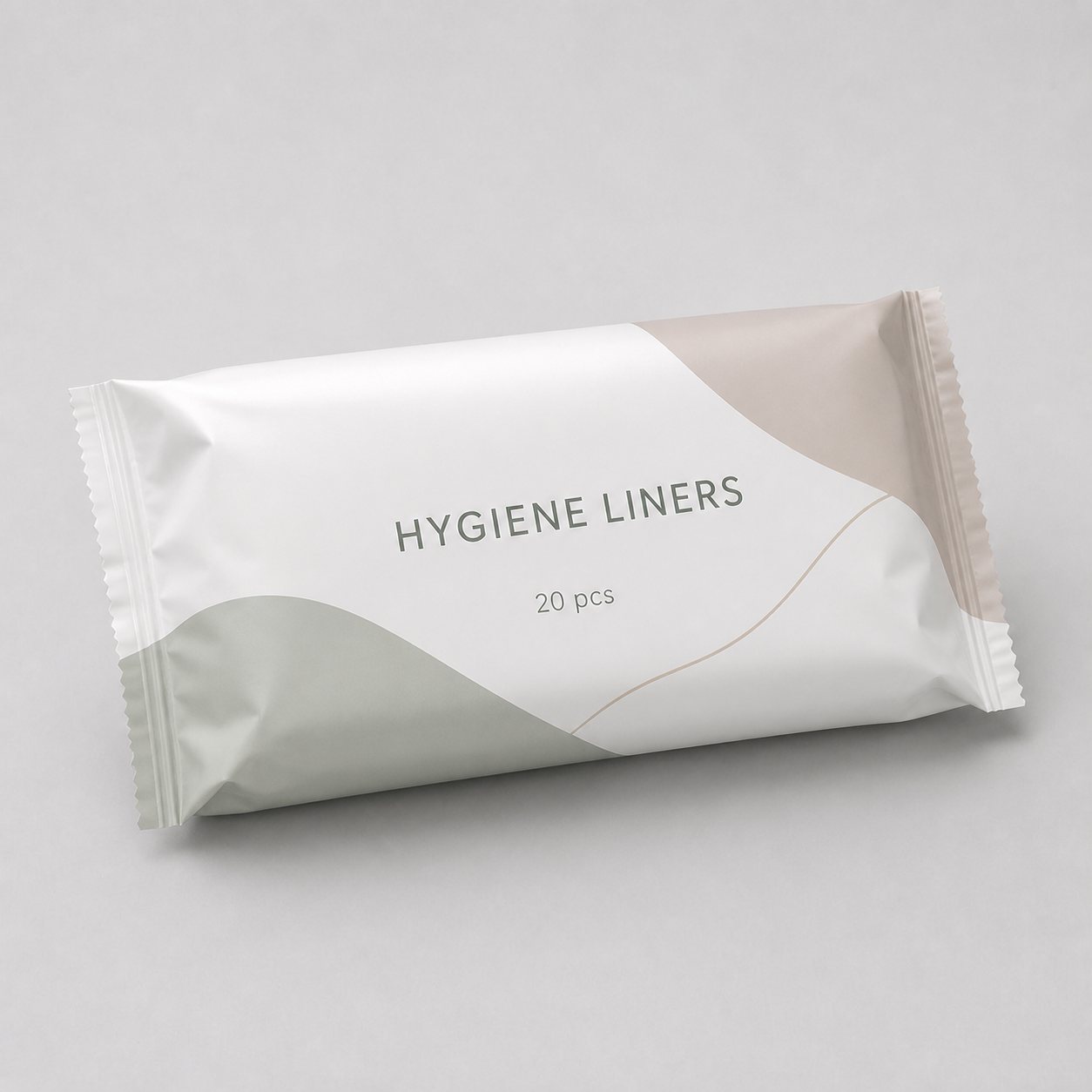 Soft-touch hygiene liner retail bag with direct print and sealed ends