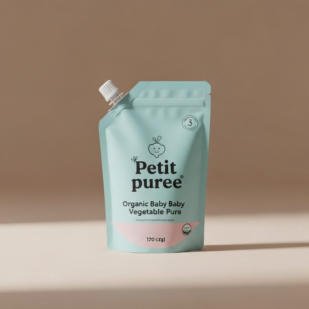 Printed spout pouch reference for retail shelf and artwork review