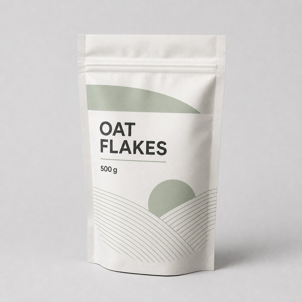 Printed oat flakes pouch sample for PE-based structure review