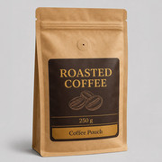 Kraft roasted coffee pouch with zipper and one way degassing valve