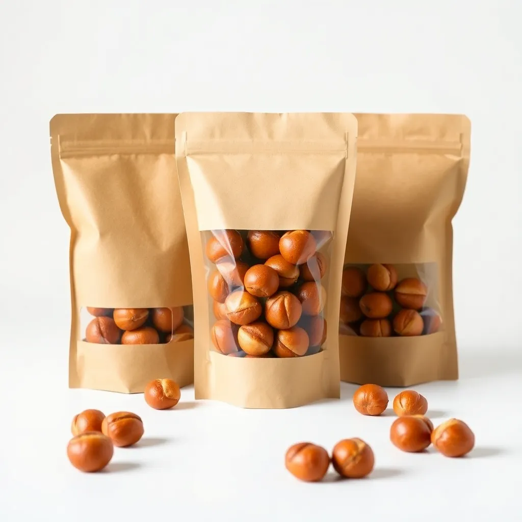 Cooked chestnuts in retort pouches