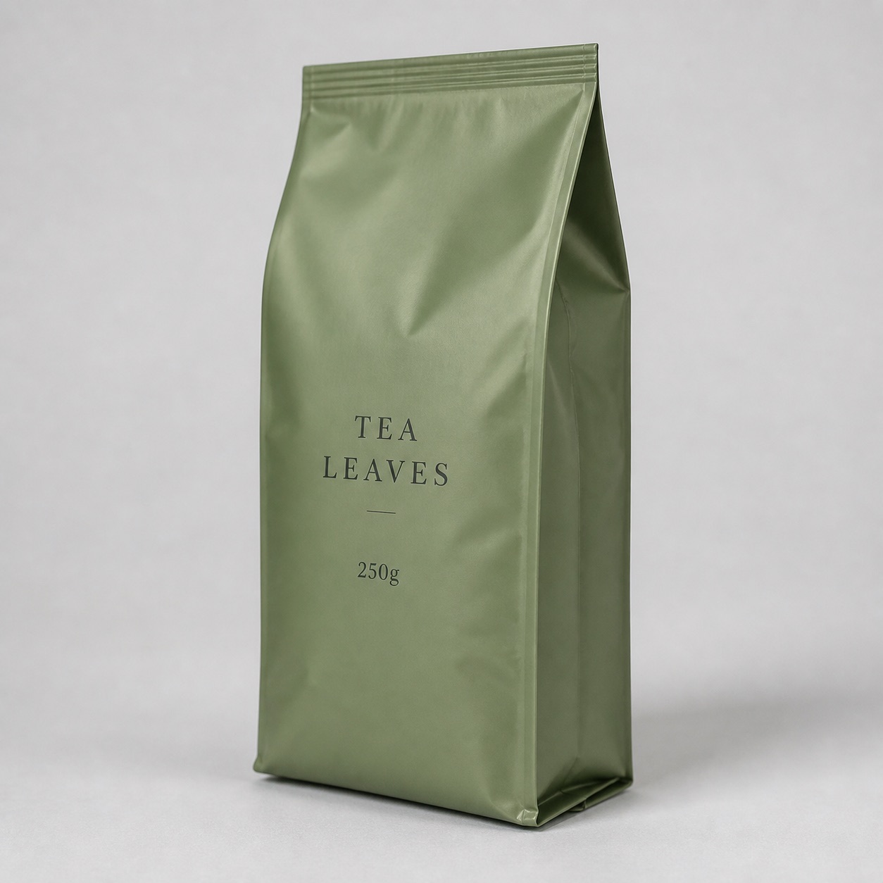 Side gusset tea bag thumbnail with visible folded side panel and gusset width