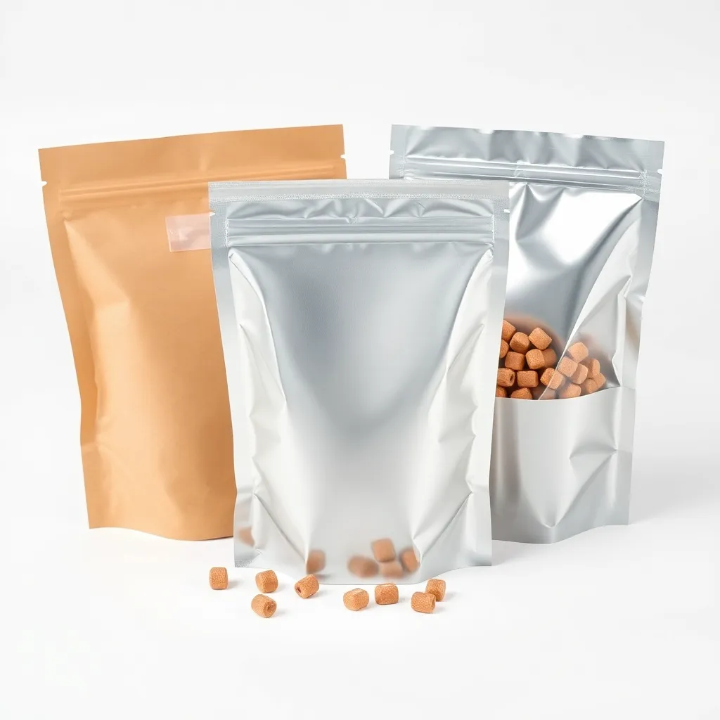 Pouches with aluminum foil and clear window for nuts