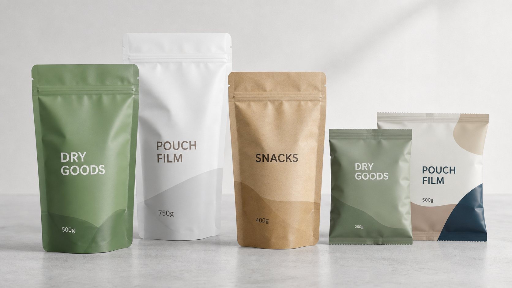 Material-choice pouch product group for sustainable packaging review