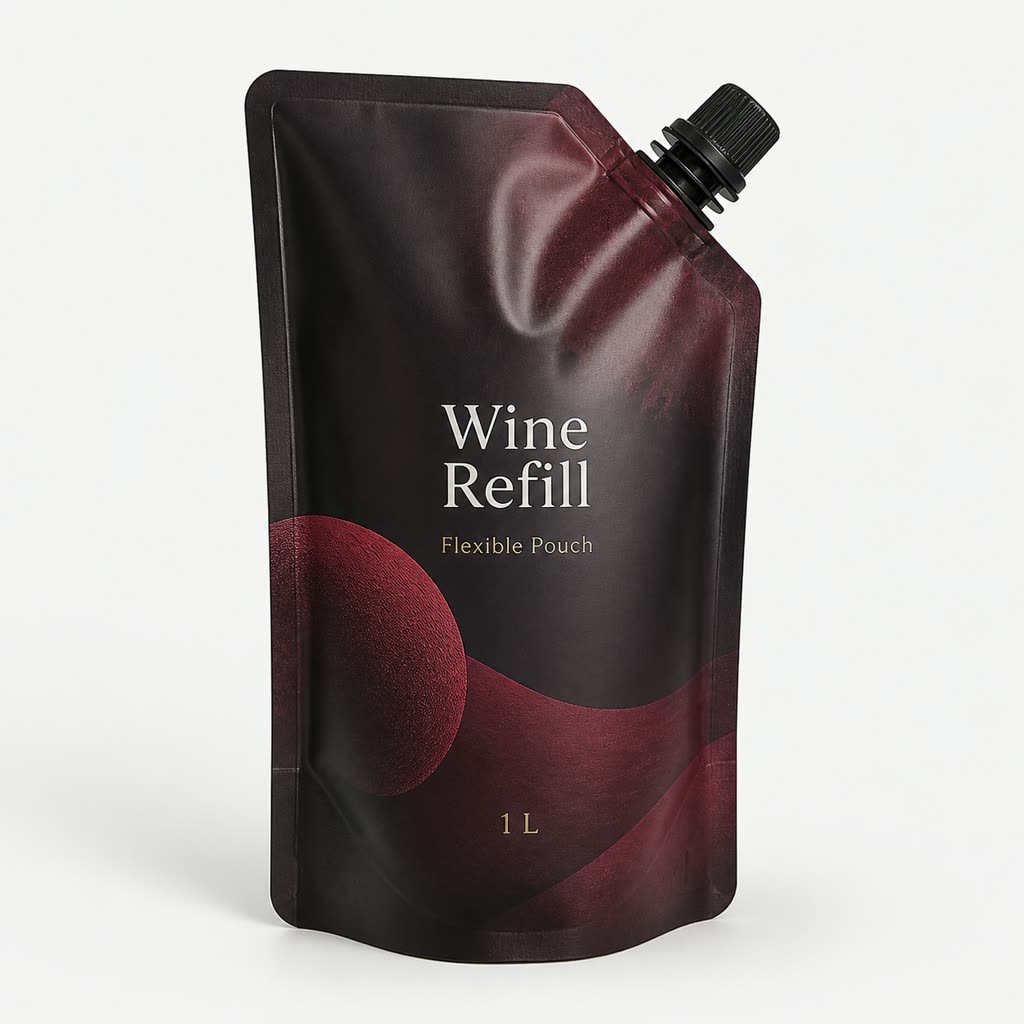 Printed wine refill spout pouch with screw cap for wine and beer packaging review